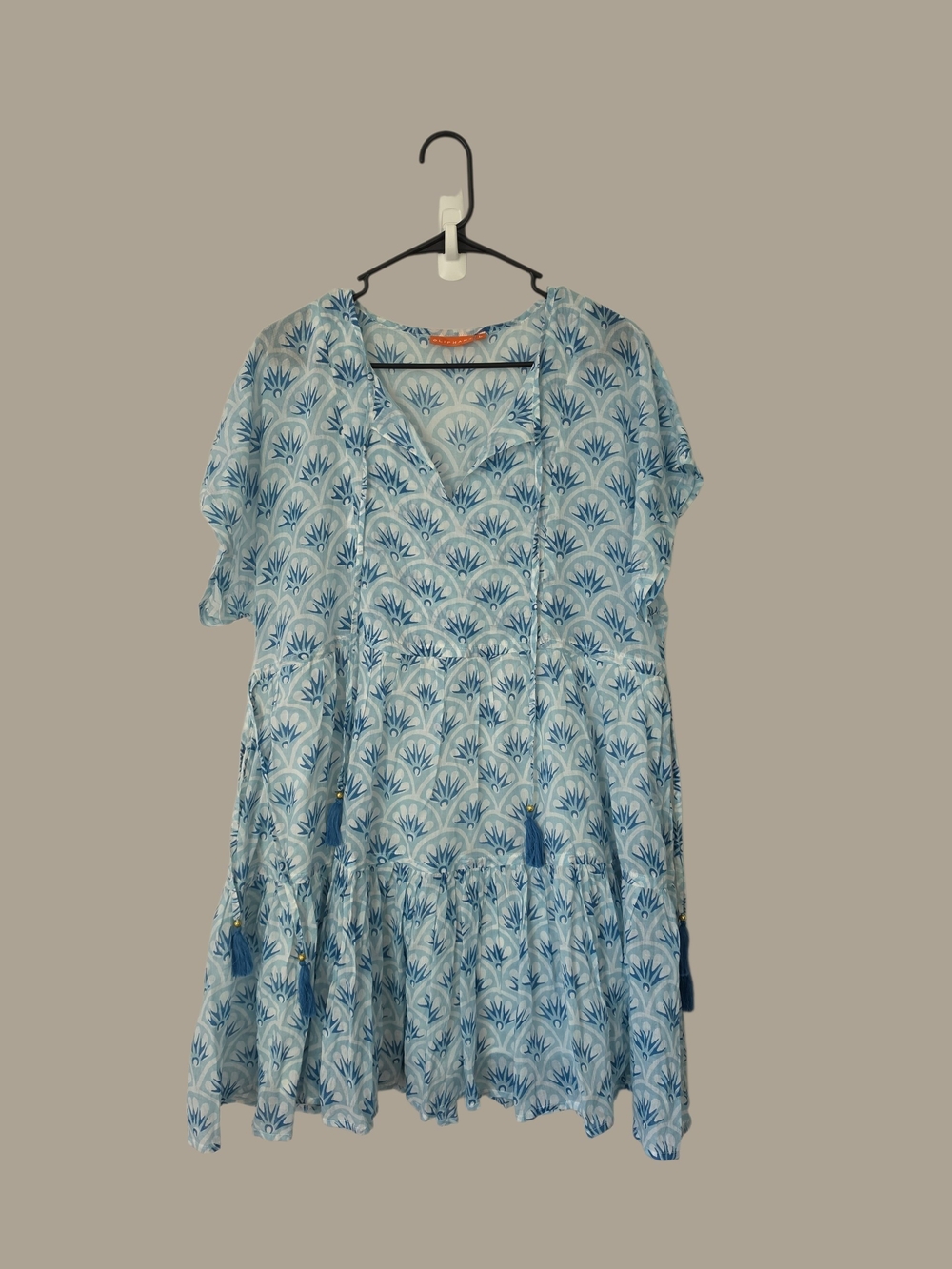 Oliphant Blue & White Floral Mini Dress
